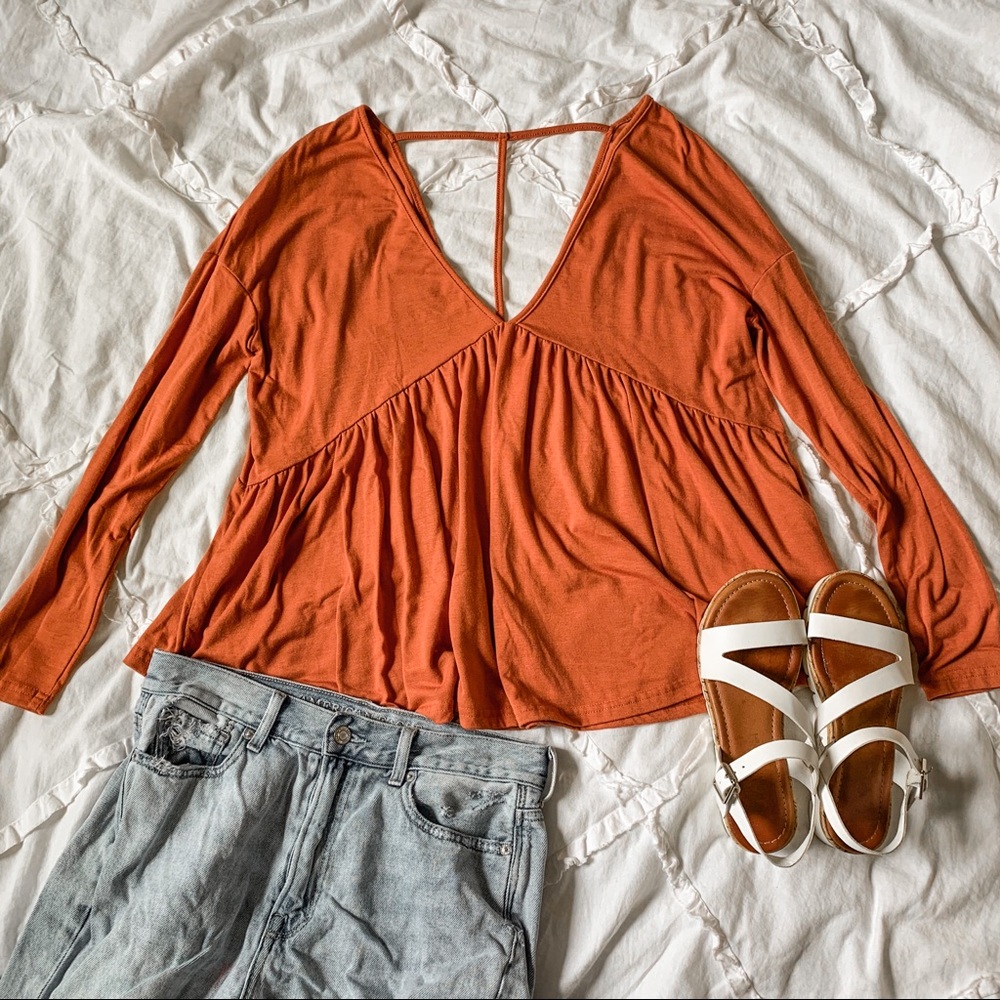 Burnt Orange Flowy Top